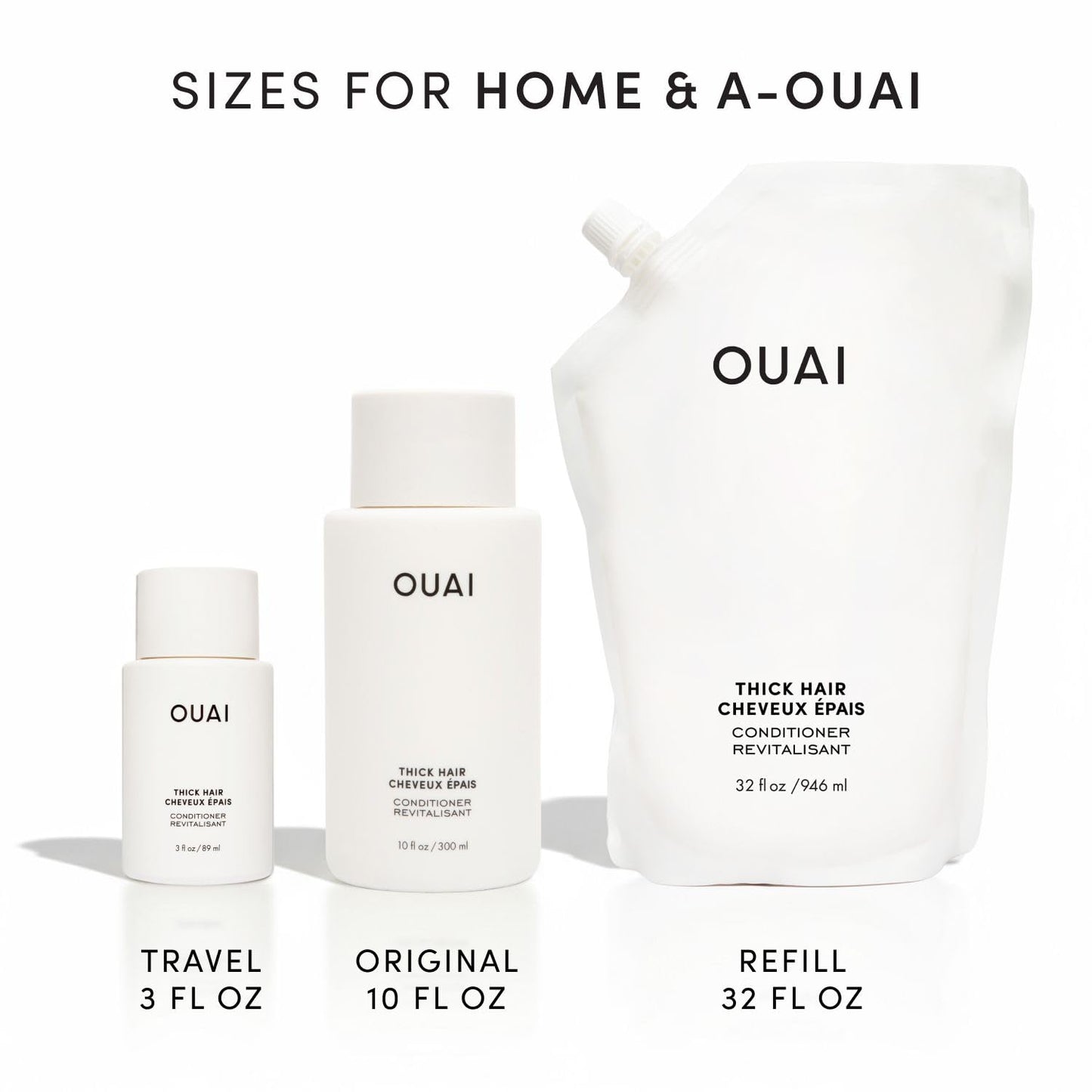 OUAI Thick Hair Conditioner Travel Size - Moisturizing Conditioner for Dry, Frizzy Hair - Keratin, Marshmallow Root, Shea Butter and Avocado Oil - Paraben, Phthalate and Sulfate Free (3 Oz) - Maple Wellness Supplements