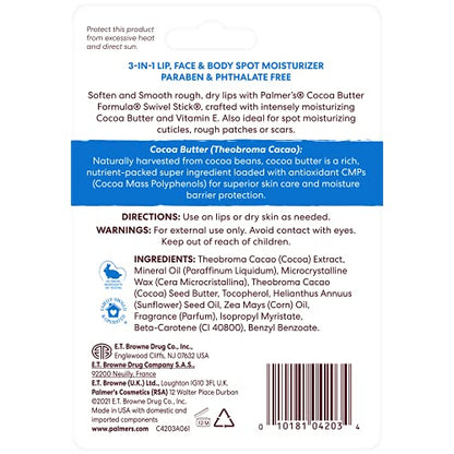 Palmer's Cocoa Butter Formula Moisturizing Swivel Stick with Vitamin E, Lip Balm for Valentine's Day, Face & Body Moisturizer Stick - Maple Wellness Supplements