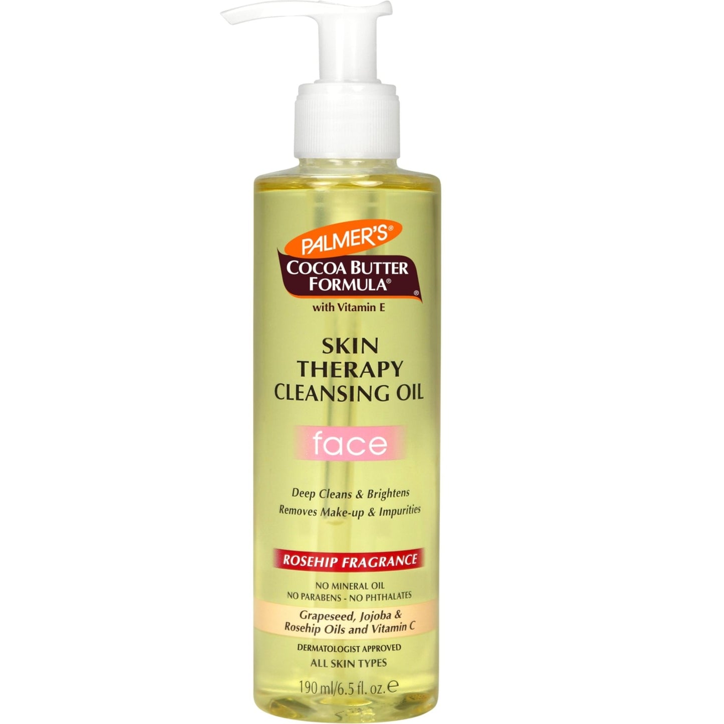 Palmer's Cocoa Butter Formula Skin Therapy Cleansing Oil, Gentle Makeup Remover with Rosehip Oil and Vitamin C, 6.5 Ounce - Maple Wellness Supplements