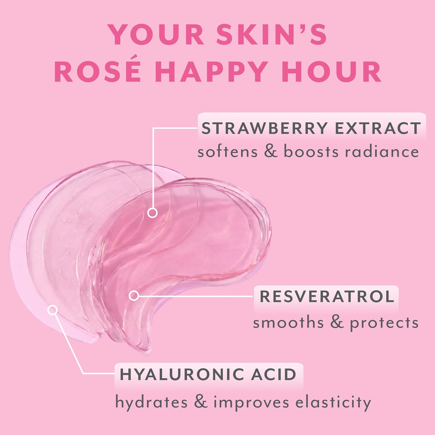 Patchology Serve Chilled Rosé Hydrating Under Eye Patches – Hyaluronic Acid & Antioxidant-Infused Eye Masks to Reduce Dark Circles - Maple Wellness Supplements