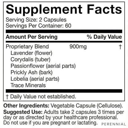 Perennial Nervana – Herbal Nerve Support for Tingling, Burning & Numbness Relief – Promotes Calm Focus & Stress Resilience – Non-Drowsy Mood Balance – 120ct* - Maple Wellness Supplements