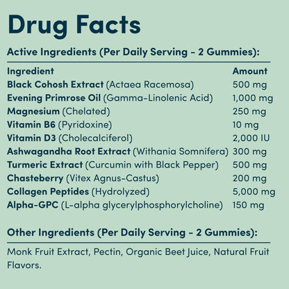 Perimenopause Supplements Women | Premenopausal Gummy Vitamins | Relief for Hormonal Balance & Mood Swings | Supports Menstrual Cycle Regulation | 60 Vegan Gummies - Maple Wellness Supplements