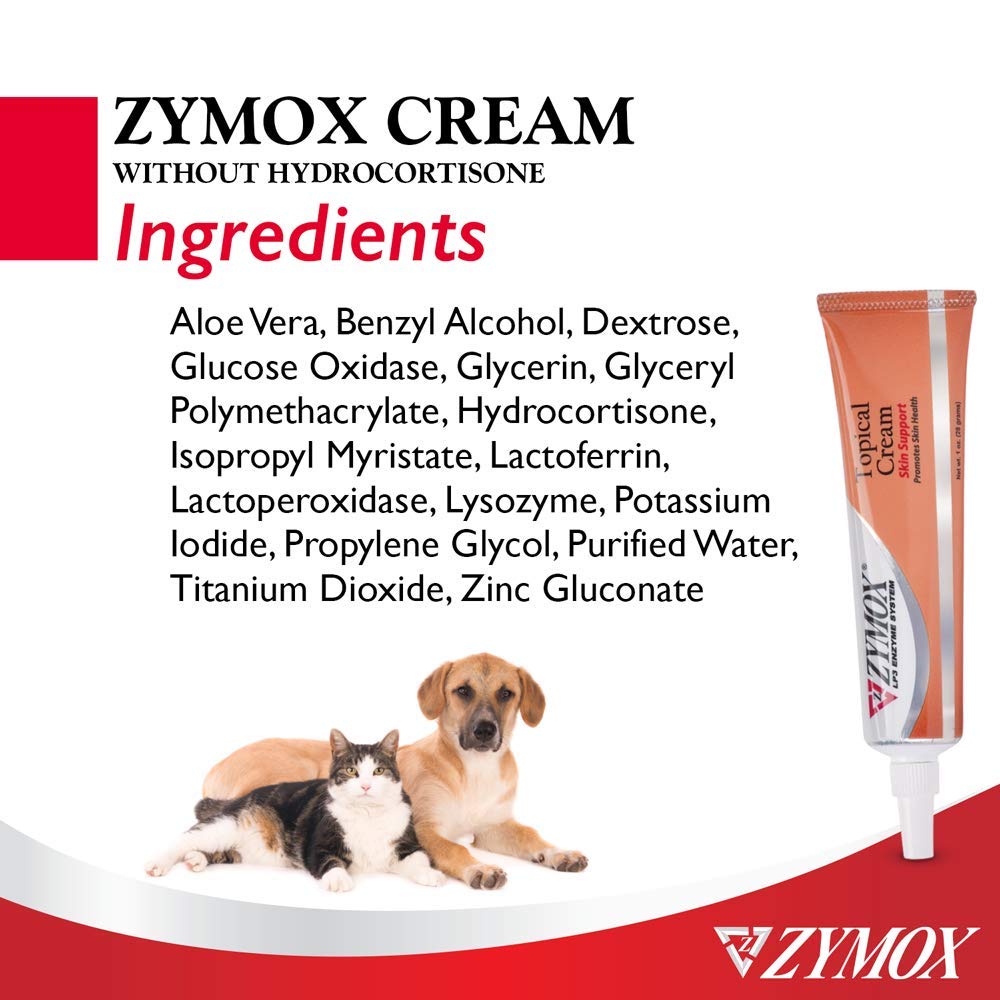 Pet King Brands ZYMOX Veterinarian Strength Topical Cream for Dogs and Cats, 1oz - Maple Wellness Supplements