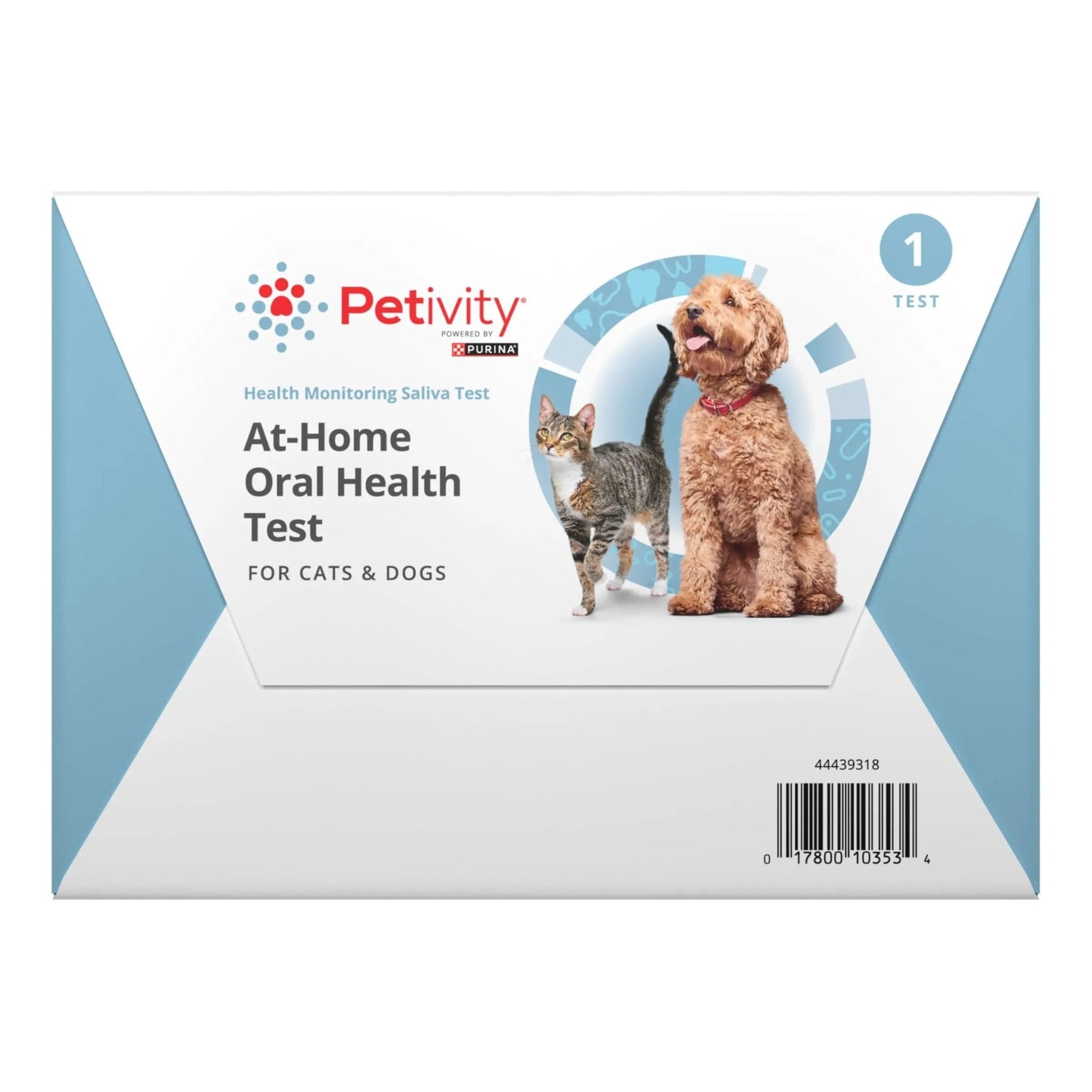 Petivity At-Home Oral Health Test for Cats & Dogs — 10-Second Dental Check Kit by Purina — Simple Saliva Swab to Detect Bad Breath & Gum Issues - (Pack of 1) - Maple Wellness Supplements