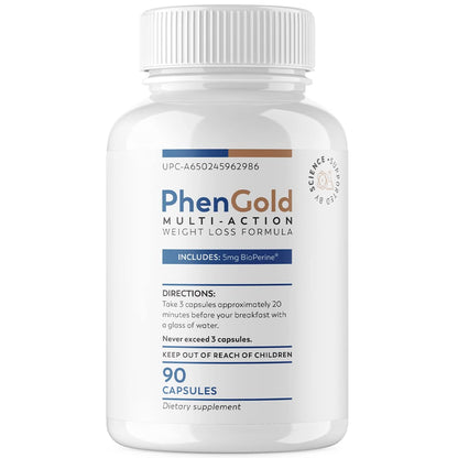 PhenGold Pills, Original Multi-Action Weight Management Formula with Green Tea - Maple Wellness Supplements