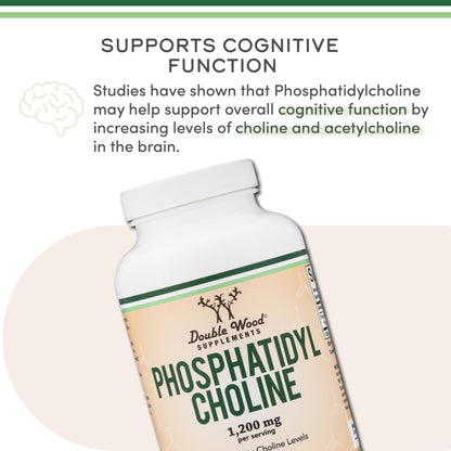 Phosphatidylcholine 1,200mg – 210 Softgels – Enhanced Version of Sunflower and Soy Lecithin (Choline Supplements) - Non-GMO and Gluten Free - Maple Wellness Supplements