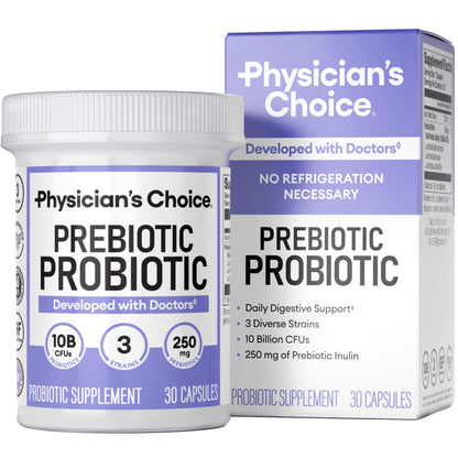 Physician's CHOICE Prebiotic-Probiotic - Multi-Strain Probiotics & Synergistic Prebiotics -Designed for Digestive Health, Supporting Gut Microbiome - Maple Wellness Supplements