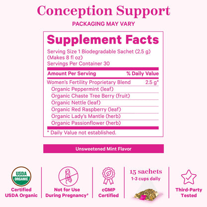 Pink Stork Fertility Bundle for Women – Conception Tea + Prenatal Vitamin Support with Inositol, Vitex, Folate & Ashwagandha – Supports Hormone Balance, Cycle Health & Preconception Wellness - Maple Wellness Supplements