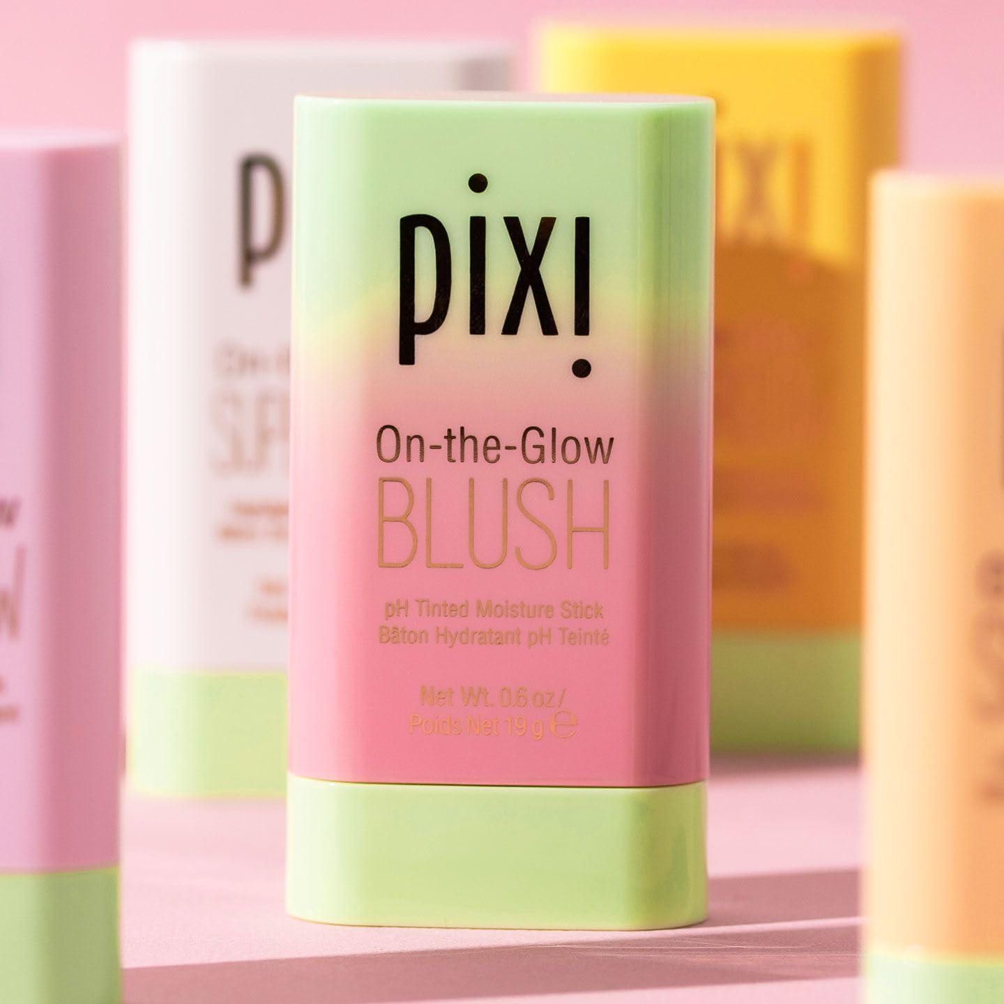 Pixi On-the-Glow Blush Stick in CheekTone, pH Reactive Hydrating Tinted Moisture Stick for Cheeks and Lips with Ginseng, Aloe Vera and Fruit Extracts, Twist-Up Design, Paraben-Free, 19g / 0.6 oz - Maple Wellness Supplements