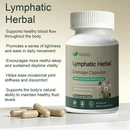 PKQLQ Lymph Drainage Capsules | Natural Detoxification Help Maintain the Healthy Fluid Balance of Both Women and Men, Promote Blood Virculation and Maintain Good Health. 60 Capsules (1) - Maple Wellness Supplements