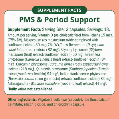 PMS & Period Relief - Menstrual Cramp Relief: No More Period Cramps, Mood Swings, or Bloating. PMS Supplement for Happy Hormones and Period Relief. (40 Count) - Maple Wellness Supplements