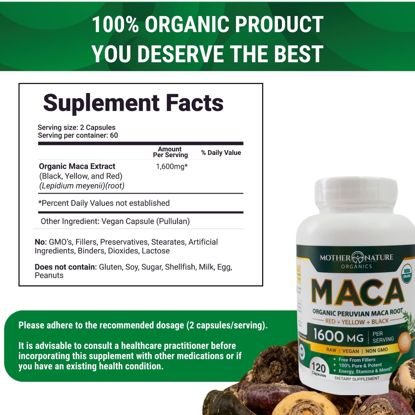 Powerful Maca Blend for Men – Black, Red & Yellow Maca Capsules | Supports Energy, Stamina & Endurance | Promotes Hormonal Balance & Vitality - Maple Wellness Supplements