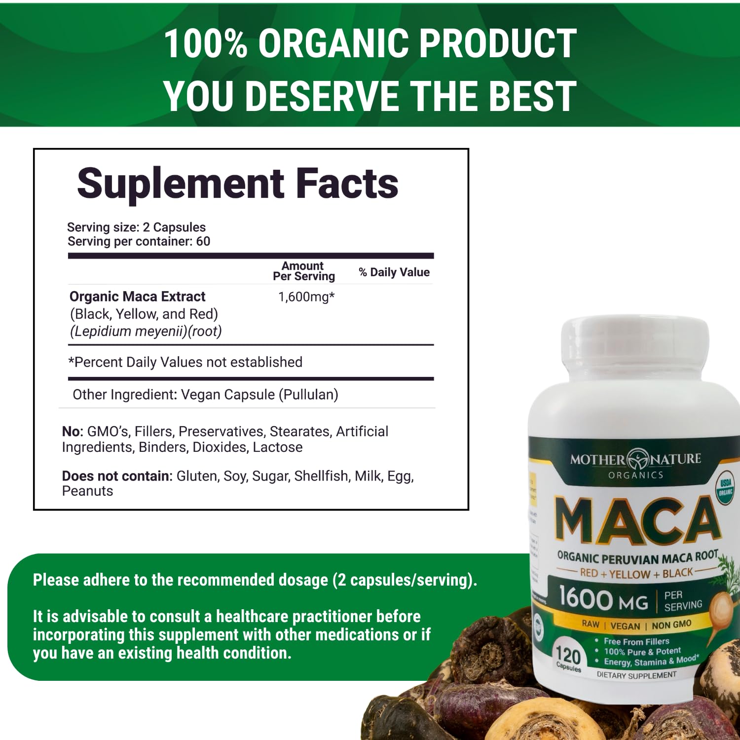Powerful Maca Blend for Men – Black, Red & Yellow Maca Capsules | Supports Energy, Stamina & Endurance | Promotes Hormonal Balance & Vitality - Maple Wellness Supplements