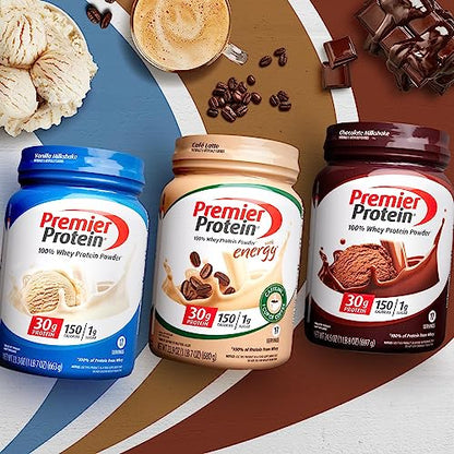 Premier Protein Powder, Chocolate Milkshake, 30g Protein, 1g Sugar, 100% Whey Protein - Maple Wellness Supplements