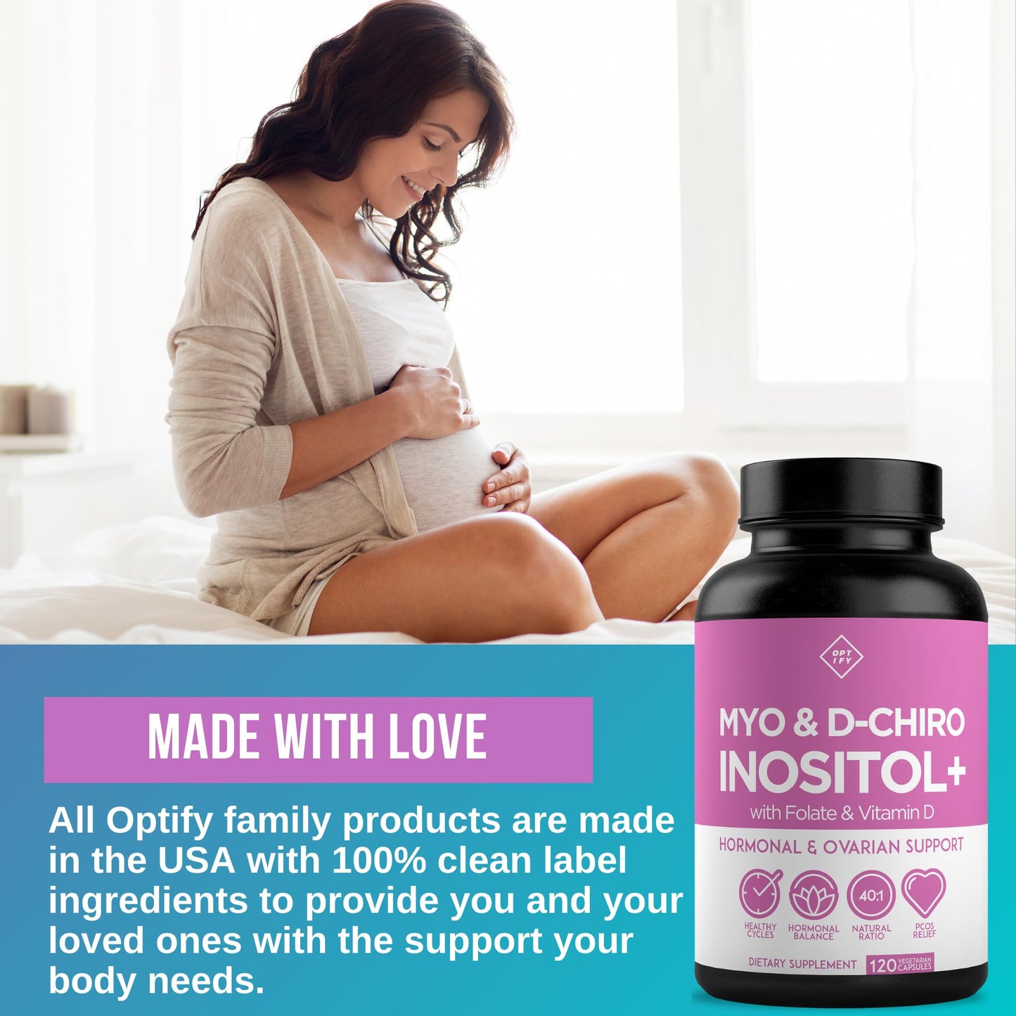 Premium Inositol Supplement - Myo-Inositol and D-Chiro Inositol Plus Folate and Vitamin - Maple Wellness Supplements