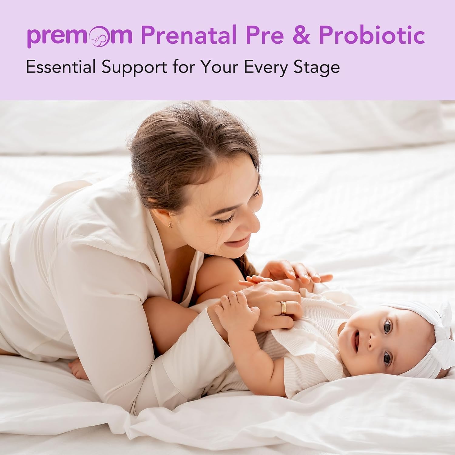Premom Prenatal Prebiotics & Probiotics for Women, 30 Billion CFU, 18 Strains, Organic Prebiotic & Womens Probiotic, Vaginal, Gut, & Digestive Health + Immune Support Supplement - Maple Wellness Supplements