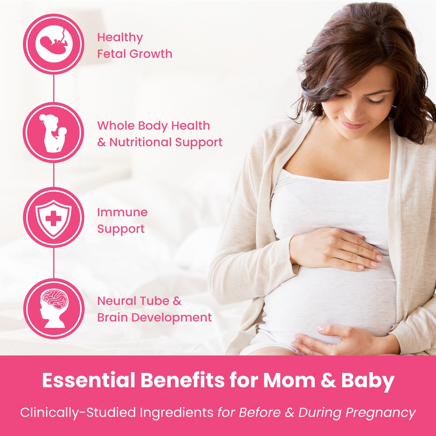 Prenatal Vitamin Gummies with DHA | Vegan Prenatal Vitamins for Women with Omega 3, Methylfolate, Choline & D3, Pregnancy Vitamins for Fetal Development - Maple Wellness Supplements