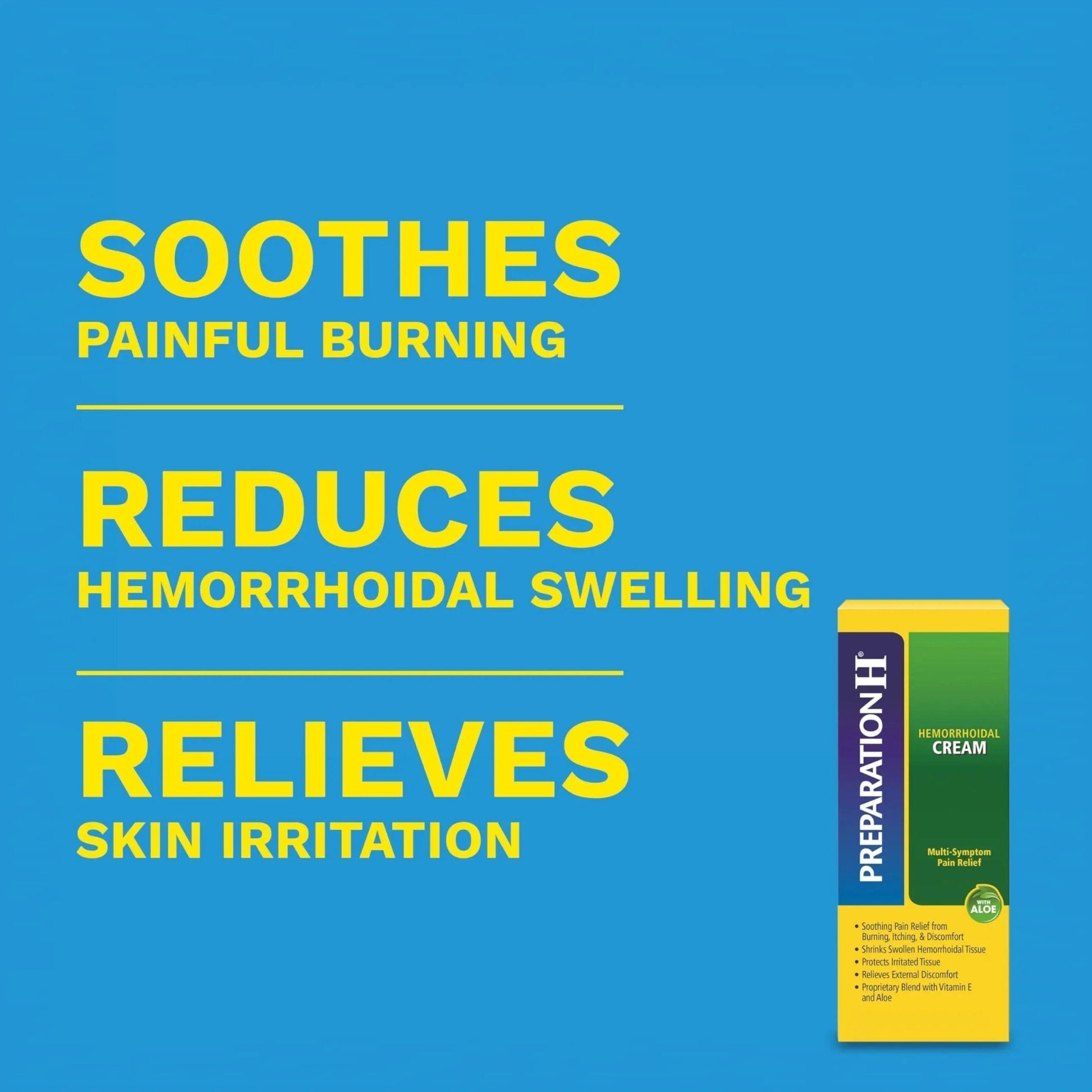 Preparation H Hemorrhoid Cream with Aloe for Multi-Symptom Relief - 1.8 Oz Tube - Maple Wellness Supplements