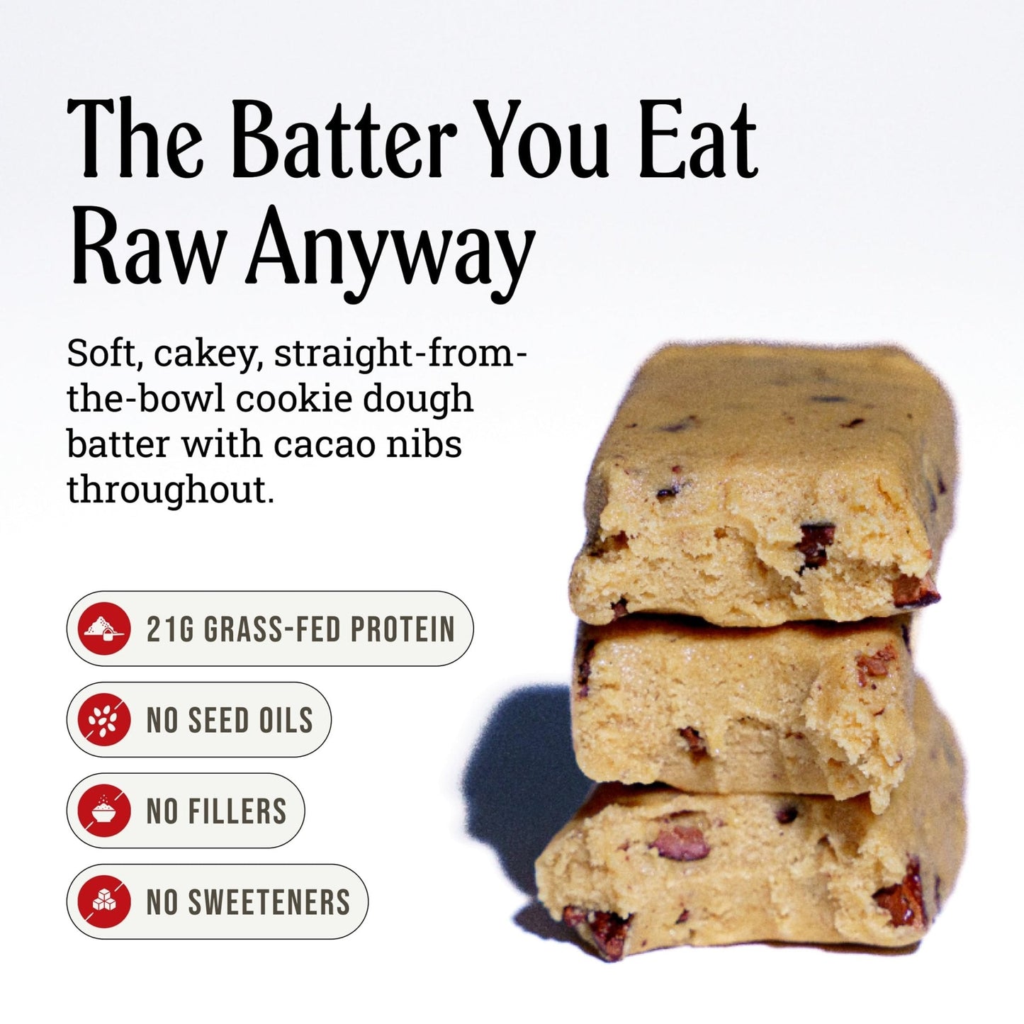 PRIMA Cookie Dough Protein Bar | 21g Grass Fed Whey and Collagen | No Seed Oils, No Preservatives, Raw Honey Sweetened | 7 Pack - Maple Wellness Supplements