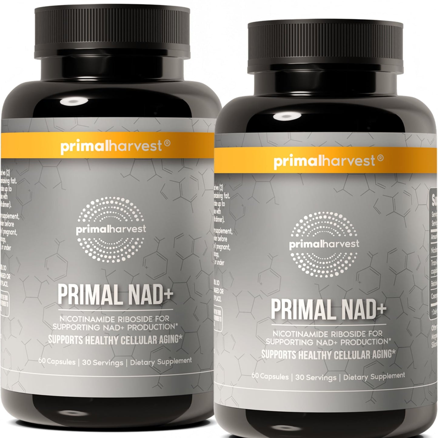 Primal Harvest NAD+ Supplement: Nicotinamide Riboside, Trans-Resveratrol, Betaine, CoQ10, NAD Supplements for Cellular Health, Energy, and Mitochondrial Support - Maple Wellness Supplements