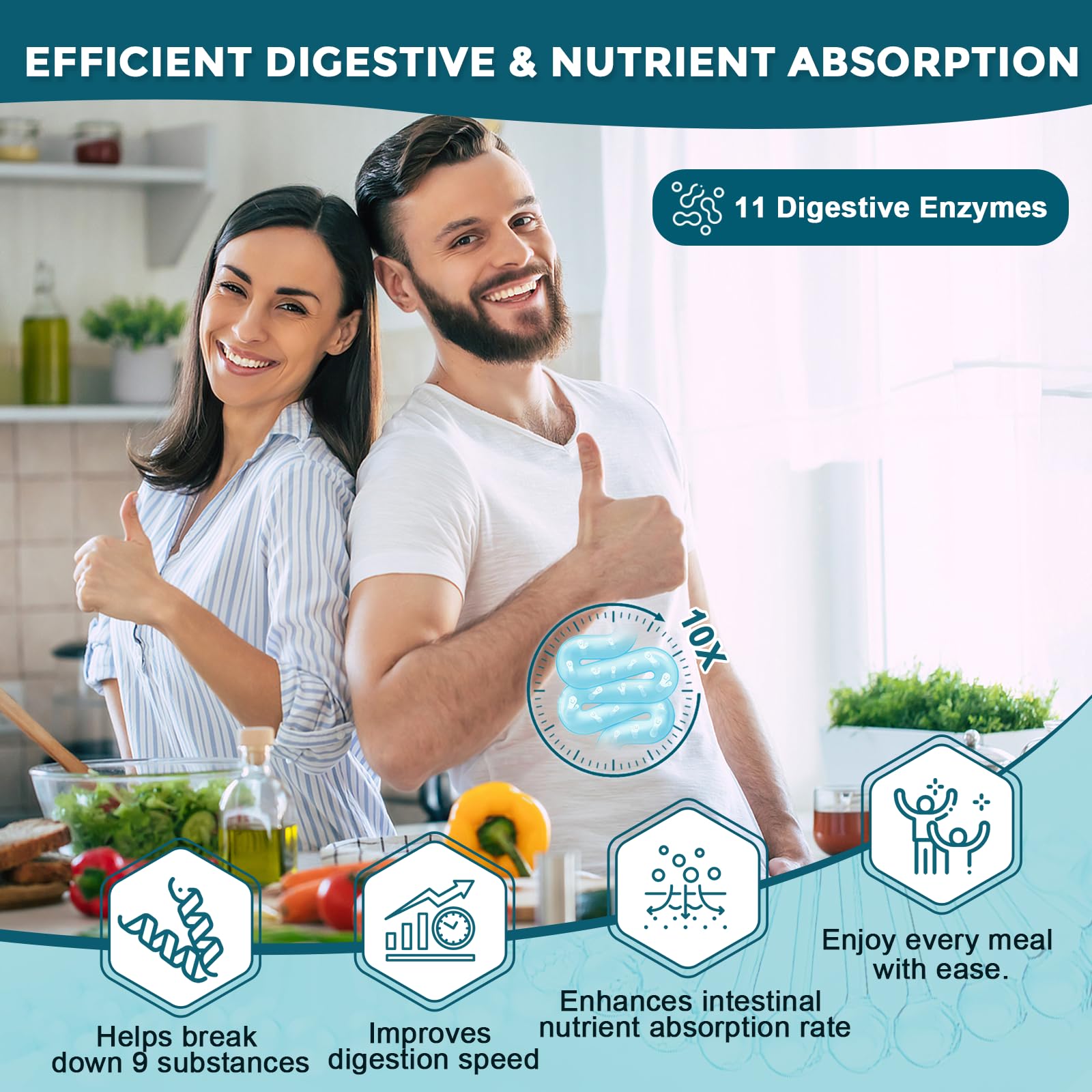 Probiotics for Women-Men Digestive Health with 120 Billion CFUs, Prebiotics and Probiotics for Women-Men, Digestive Enzymes, Nutrient Absorption, Immune Support - Maple Wellness Supplements