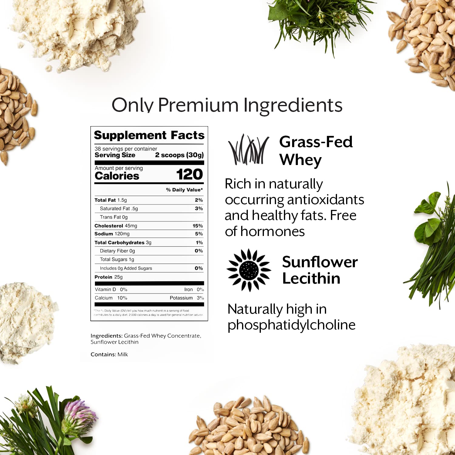 Promix Whey Protein Powder, Unflavored - 5lb Bulk - Grass-Fed & 100% All Natural - Maple Wellness Supplements