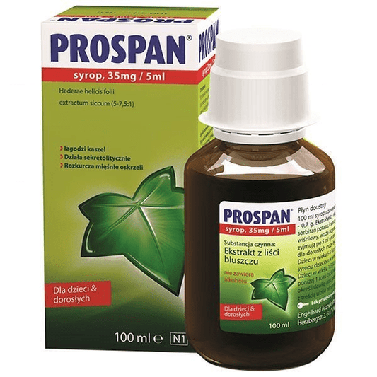 Buy ​Prospan 35mg/5ml, syrup for adults and children from 2 years of age, 100ml - AmeriHealth Global Supplements