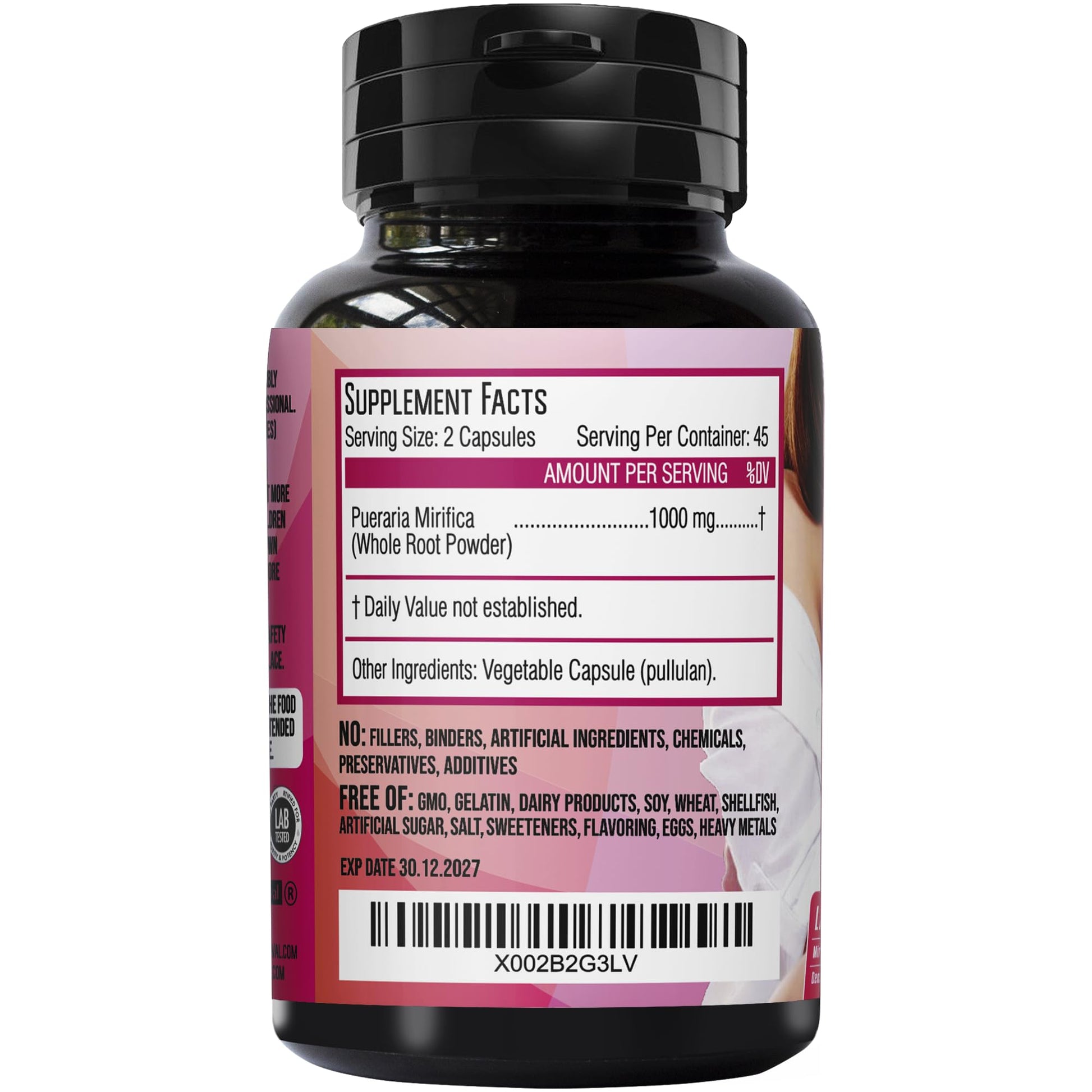 Pueraria Mirifica Capsules 2000mg Daily - Breast Enhancement Pills and Estrogen Supplement for Women and Men, Breast Enlargement Pills for Women and Transgender - Breast Growth Breast Enhancer - Maple Wellness Supplements