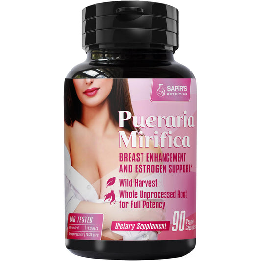 Pueraria Mirifica Capsules 2000mg Daily - Breast Enhancement Pills and Estrogen Supplement for Women and Men, Breast Enlargement Pills for Women and Transgender - Breast Growth Breast Enhancer - Maple Wellness Supplements