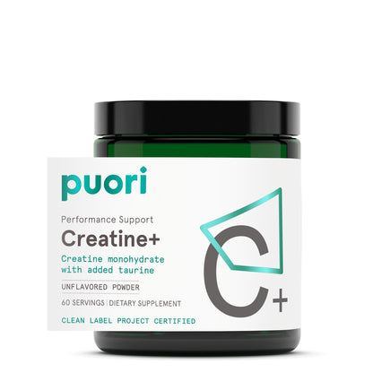 Puori Creatine Monohydrate Powder with Taurine - Unflavored Creatine Powder, Pre-Workout Supplement for Men & Women - Muscle Builder, Enhanced Workout - Maple Wellness Supplements