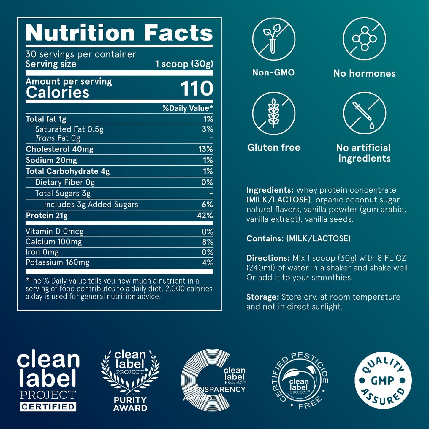 Puori Whey Protein Powder, Bourbon Vanilla - PW1 Pasture-Raised, Grass-Fed Whey Protein Powder Drink Mix containing BCAA Amino Acids - Post-Workout Supplement - Maple Wellness Supplements