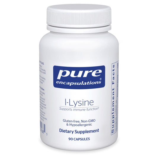 Pure Encapsulations L-Lysine - Essential Amino Acid Supplement for Immune Support & Gum, Lip Health* - with L-Lysine HCl - 90 Capsules - Maple Wellness Supplements