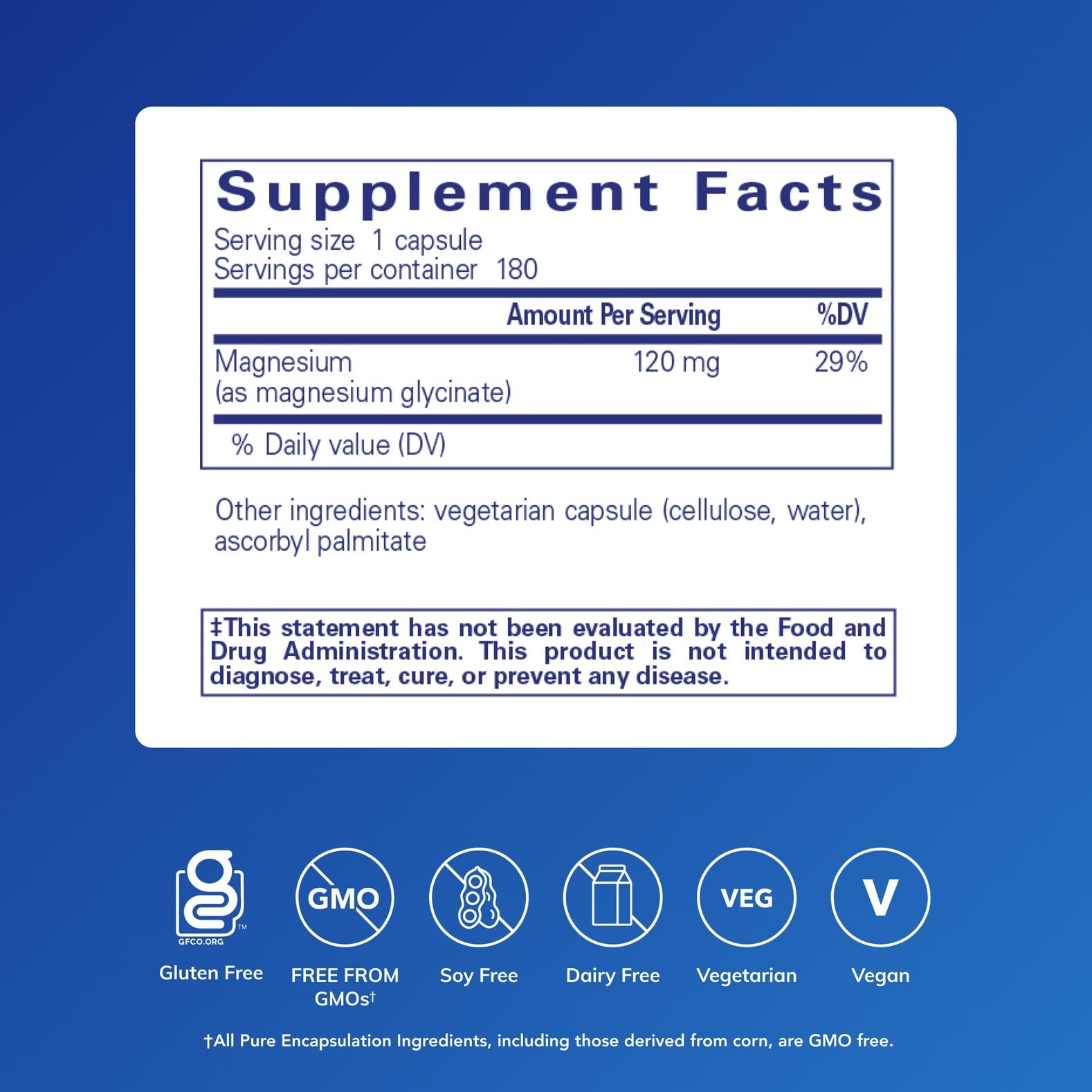 Pure Encapsulations Magnesium (Glycinate) - Supplement to Support Stress Relief, Sleep, Heart Health, Nerves, Muscles, and Metabolism* - with Magnesium Glycinate - 180 Capsules - Maple Wellness Supplements