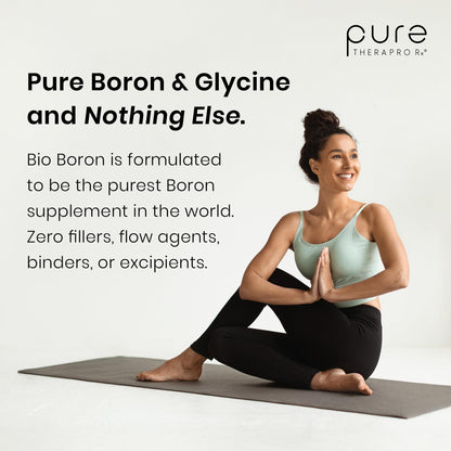 Pure TheraPro Rx Bio Boron 10mg, 3 Months Supply - Bororganic Glycine Boron for Men & Women - Premium Formula for Bone Health, Joint Flexibility - Maple Wellness Supplements