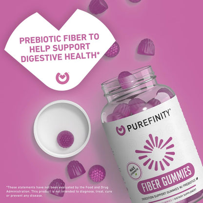 PUREFINITY Fiber Gummies for Adults with Inulin FOS from Chicory Root, Sugar Free Prebiotic Supplement for Daily Digestion - Maple Wellness Supplements