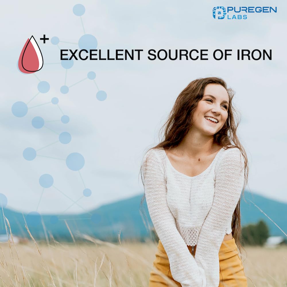 Puregen Labs Ferrous Gluconate 324 mg [High Potency] Iron Supplement, Gentle on Stomach - 100 Tablets - Maple Wellness Supplements