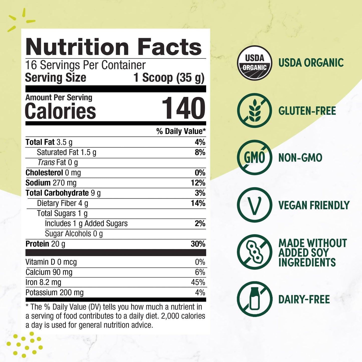 Purely Inspired Plant-Based Protein Powder for Men & Women, Rich Decadent Chocolate (16 Servings) - Vegan & Organic - 20g of Pea Protein Powder for Smoothies & Shakes - Maple Wellness Supplements