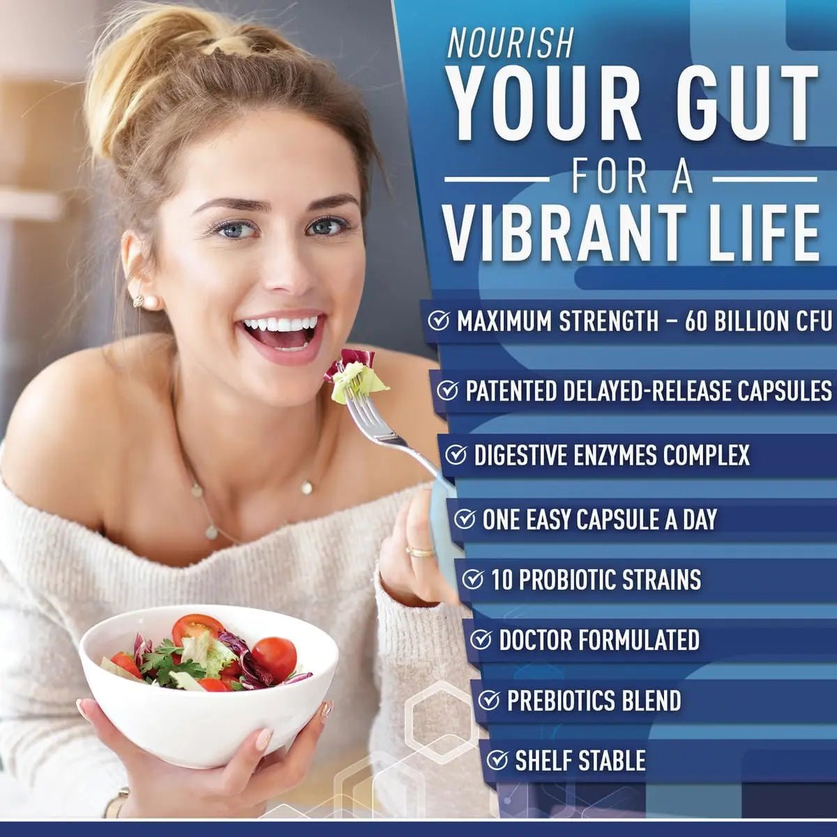 Purely Optimal Probiotics for Digestive Health, 60 Billion CFU – Delayed-Release with Digestive Enzymes & Organic Prebiotics – Bloating, Immune & Energy Support, 30 Caps - Maple Wellness Supplements