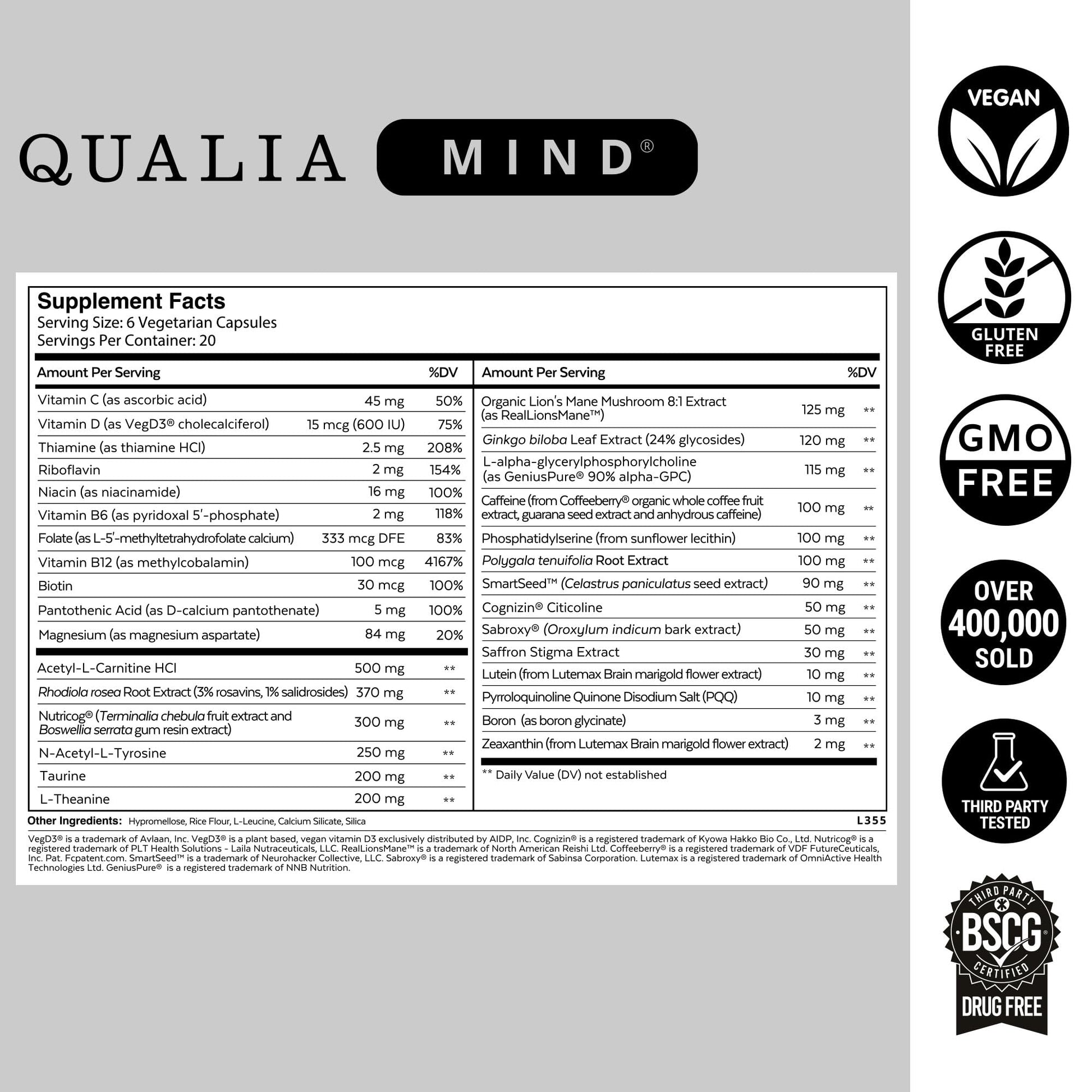 Qualia Mind — Beat Brain Fog | Doctor-Formulated Premium Brain Nourishment | Fuel Focus, Drive & Energy | 32 Ingredients Including Lion’s Mane, Cognizin™️, Ginkgo & More| 2 Week Supply* - Maple Wellness Supplements