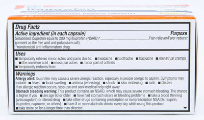 Quality Choice Ibuprofen 200 mg Liquid Gels 40 Count Easy to Swallow Pain Reliever and Fever Reducer for Headache Toothache Backache Menstrual Cramps Muscle Aches Minor and Pain - Maple Wellness Supplements