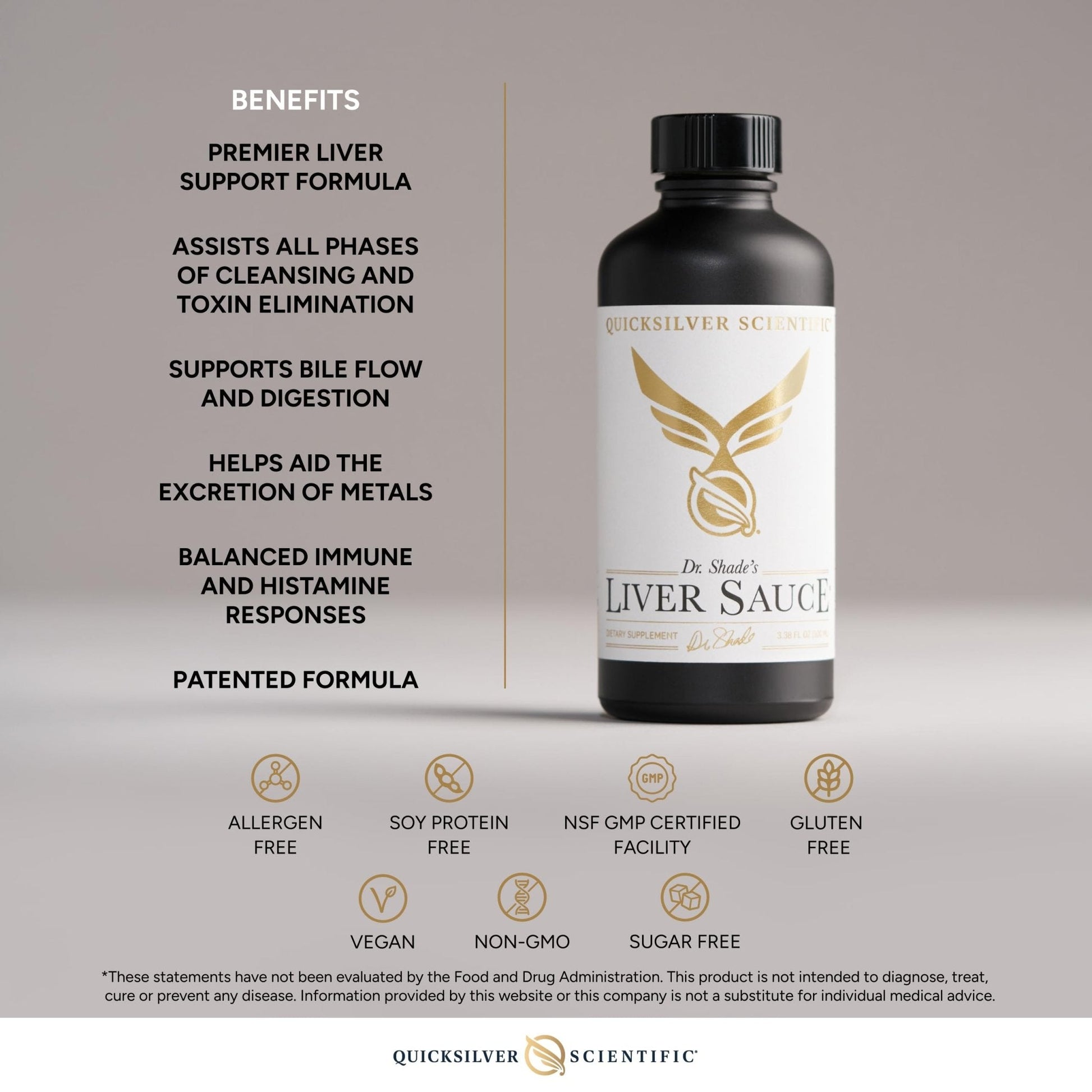 Quicksilver Scientific Liver Sauce - Liposomal Liver Detox with DIM, Quercetin, Lipoic Acid, Milk Thistle and Dandelion Root Supplement - Supports Bile & Toxin Momentum (100 ml / 3.38 oz) - Maple Wellness Supplements