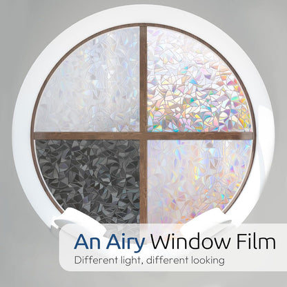 rabbitgoo Window Privacy Film Rainbow Film Decorative Window Sticker, 3D Static Stained - Maple Wellness Supplements