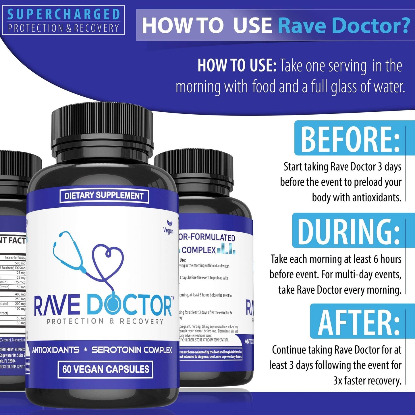 Rave Doctor 5 HTP Supplement - Essential Rave Vitamins for Festival Goers, Rave Accessories, Festival Essentials, Festival Gear, Rave Essentials, 5htp Supplement - Maple Wellness Supplements