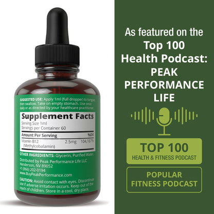 Raw Methyl B12 Liquid Drops. Sublingual Fast Acting Advanced Vegan B 12 Liquid Vitamin Supplement. High Bioavailability Methylcobalamin B-12 Vitamins for Energy, Focus and Relief. for Men + Women - Maple Wellness Supplements
