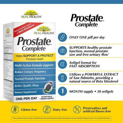 Real Health The Prostate Formula - Prostate Health Supplements for Men, Saw Palmetto Formula for Healthy Bladder and Urinary Support, - Maple Wellness Supplements