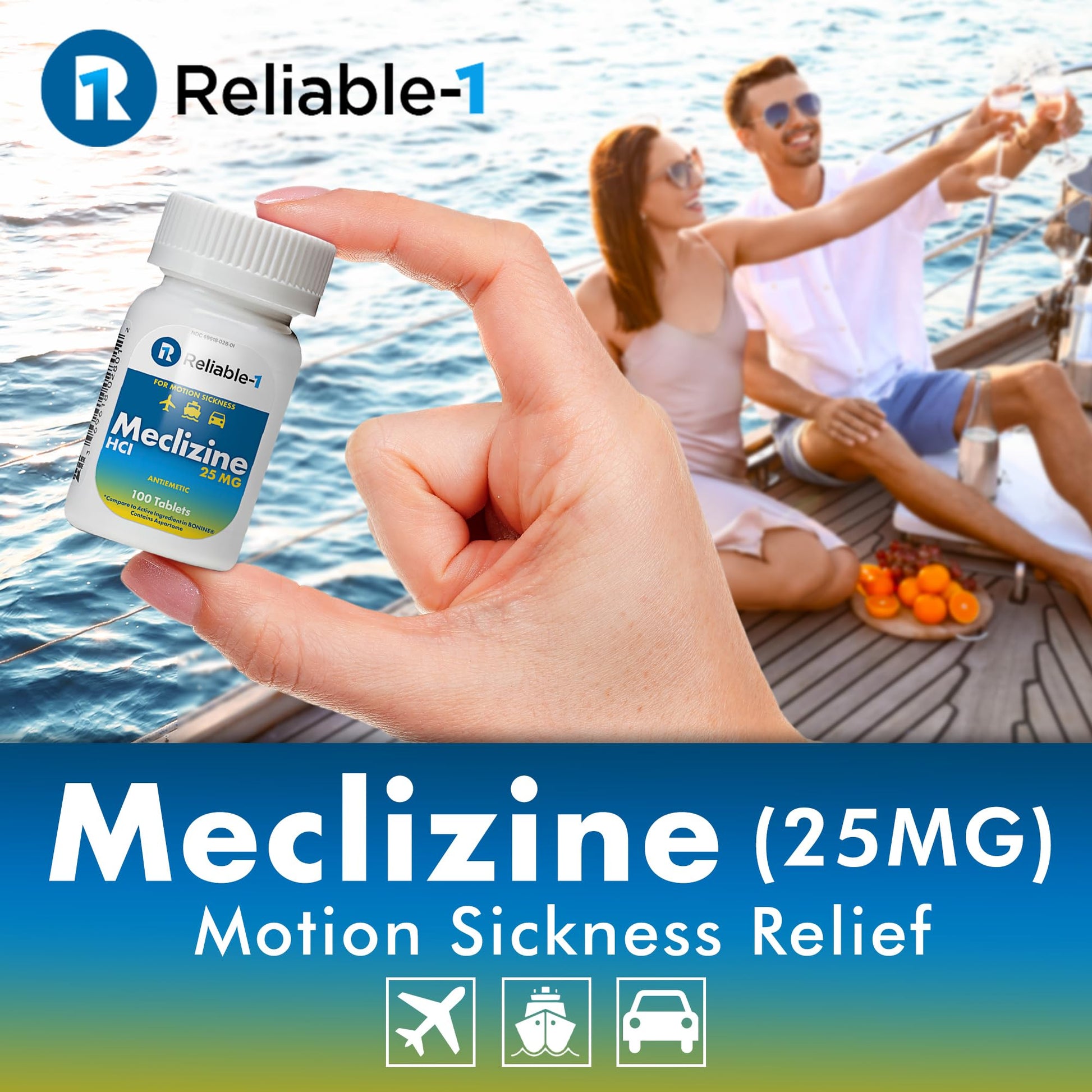 Reliable-1 Laboratories Meclizine HCL 25mg 100 Tablets (1 Bottle) - Maple Wellness Supplements