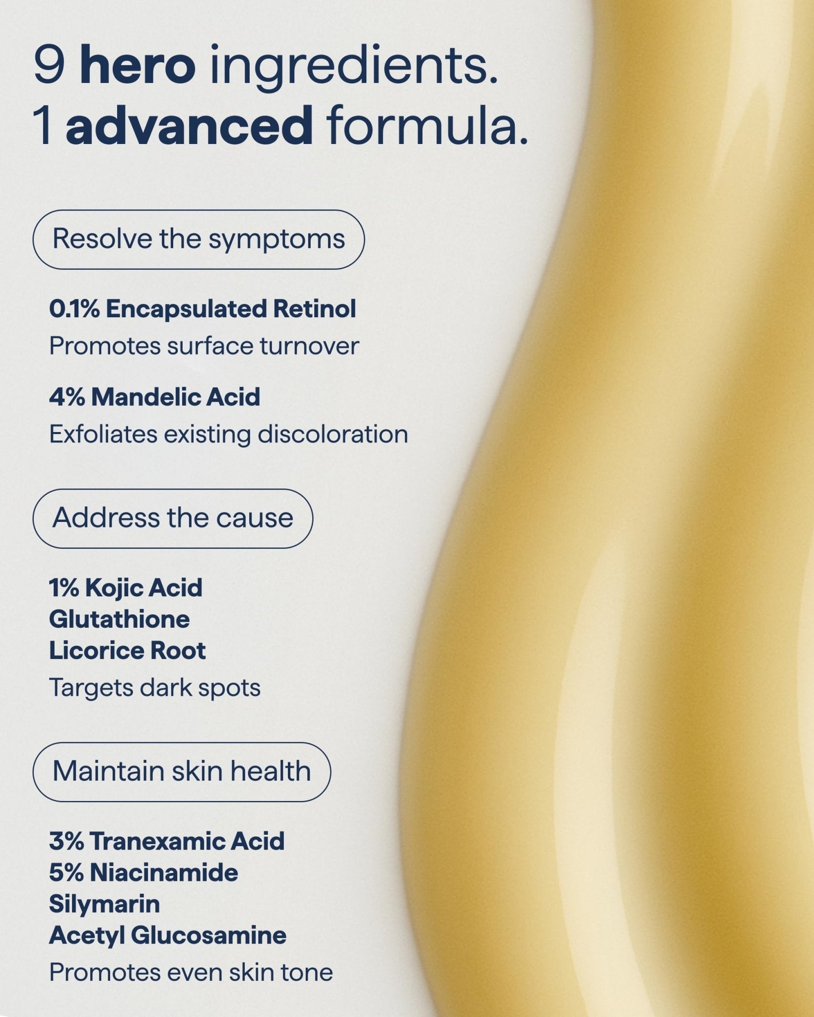 Remedy for Dark Spots | Advanced Night Treatment with Retinol & Kojic Acid | For Discoloration and Uneven Tones | With Glutathione - Maple Wellness Supplements