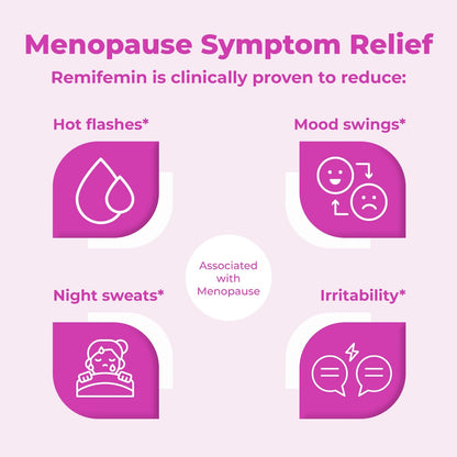 Remifemin Menopause Symptoms Relief - Clinically Proven Ingredients - Menopause Supplements - Black Cohosh - Estrogen-Free - Made in Germany - 60 Tablets - Maple Wellness Supplements