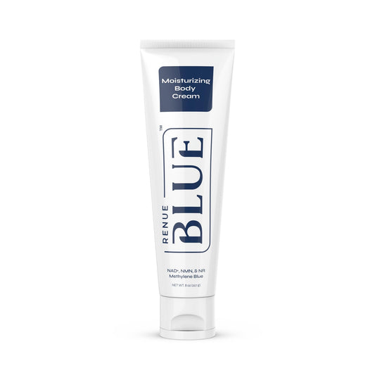 Renue Blue Methylene Blue Moisturizing Body Cream – Liposomal NAD+ Complex with Antioxidants, Peptides, and Botanical Extracts for Hydrated, Healthier‑Looking Skin - Maple Wellness Supplements