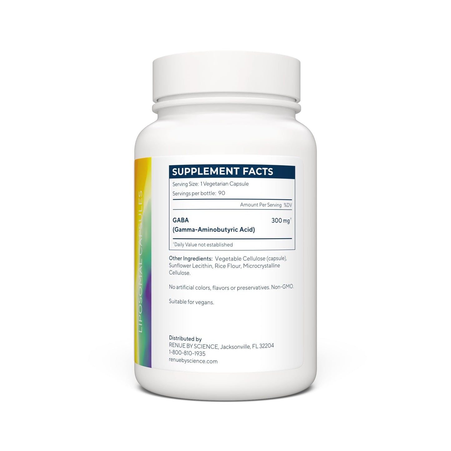 Renue By Science GABA | High Strength Liposomal GABA Supplements | 90 GABA Capsules - 300mg Gamma-Aminobutyric Acid per Serving | Non-GMO | Made in The USA Third-Party Tested - Maple Wellness Supplements